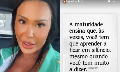 
				
					Gracyanne Barbosa manda mensagem enigmática após indireta pra Belo
				
				