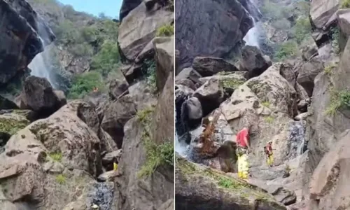 
				
					Homem morre após cair de cachoeira na Bahia ao tentar tirar foto
				
				