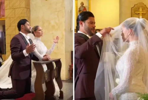 
				
					Hulk inicia casamento de 3 dias com sobrinha, Camila Ângelo
				
				