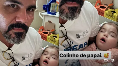 
				
					Juliano Cazarré surge com filha internada após melhora das infecções
				
				