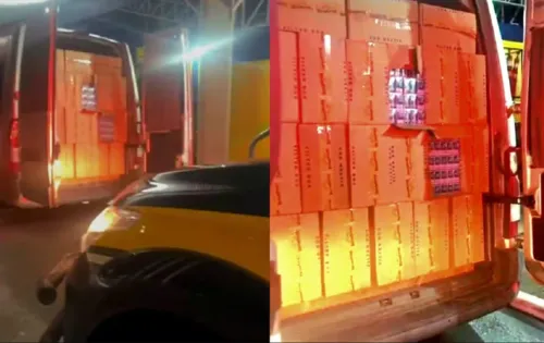 
				
					PRF apreende 65 mil maços de cigarros contrabandeados em van na Bahia
				
				