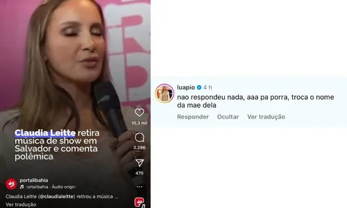 
				
					Piovani debocha de Claudia Leitte em polêmica: 'Troca o nome da mãe'
				
				