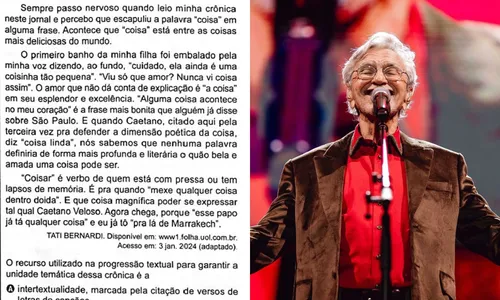 
				
					Após ser citado no Enem, Caetano Veloso tenta responder questão
				
				