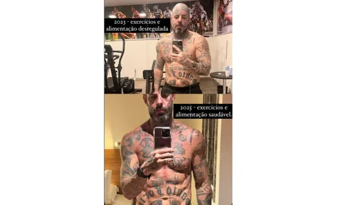 
				
					Tico Santta Cruz exibe abdômen trincado após ano de 'frustrações'
				
				