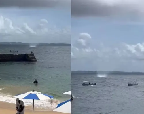 
				
					Tromba d'água volta a se formar em praia da Barra após duas semanas
				
				