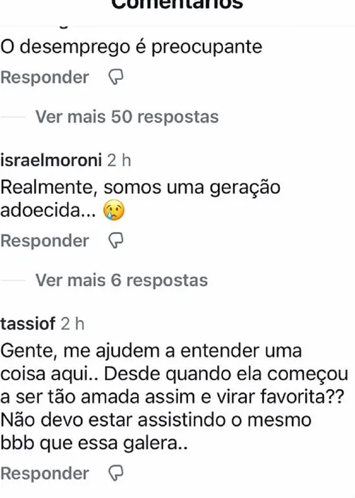 
				
					'BBB 25': web detona fã que tatuou rosto de Renata: 'Desemprego'
				
				