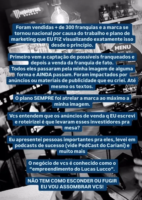 
				
					Lucas Lucco surge irritado após traição de ex-sócios: ‘Me aguardem’
				
				