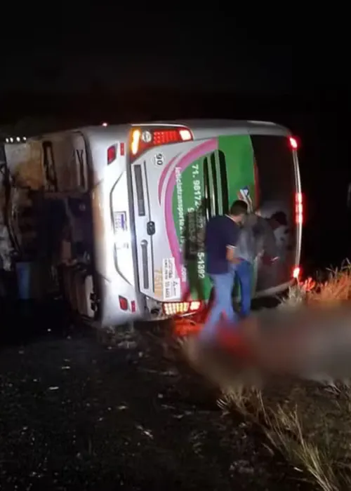 
				
					Quatro pessoas morrem e 11 ficam feridas após ônibus tombar na Bahia
				
				