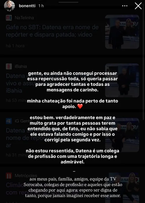 
				
					Datena se desculpa após atitude polêmica com repórter no SBT
				
				
