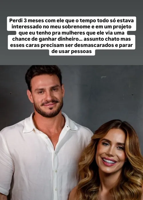 
				
					Suposta ex acusa ex-BBB Gustavo de traição com amigo: 'Mesma cama'
				
				