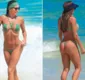 
                  Deborah Secco elege biquíni fio-dental para curtir praia no Rio; FOTOS