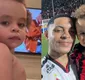 
                  Filho de Matheuzinho obriga a mãe a fazer 'tatuagem' do Vitória; VÍDEO