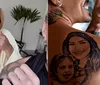 Biel surpreende Tays Reis ao tatuar o rosto dela e da filha; vídeo