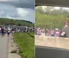 Ônibus que levava torcedores do Bahia para jogo tomba na BR-101