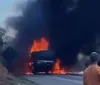 Trecho da BR-116 é interditado na Bahia após carretas pegarem fogo