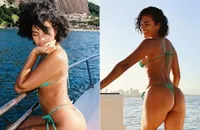 Bella Campos surge de biquíni, faz confissão e web resgata 'Vale Tudo'