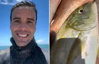 Ex-marido de Ivete, Daniel Cady exibe pesca graúda para família; VÍDEO