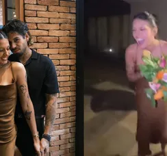 Ana Castela pega buquê em casamento e reação de Zé Felipe surpreende