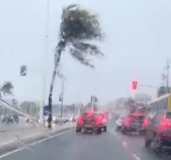 Chuva forte deixa mar agitado, provoca ventania e estragos na Bahia
