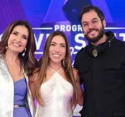 Fátima Bernardes e namorado vão ao SBT e Patrícia Abravanel dá recado