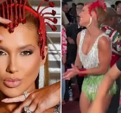 Virginia usa look pesadíssimo e ignora treta com Guedez na Grande Rio