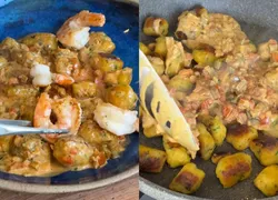 Aprenda fazer nhoque de banana-da-terra ao molho de moqueca de camarão