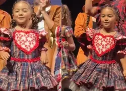 Filha de Lore Improta e Léo Santana rouba a cena em escola; VÍDEO