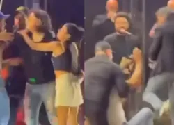 Roberta Miranda surta e dá chute em homem que invadiu palco em show