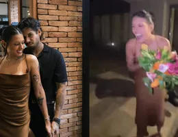 Ana Castela pega buquê em casamento e reação de Zé Felipe surpreende