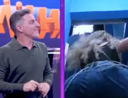 Luciano Huck fica sem graça após Lívia Andrade 'mostrar demais'