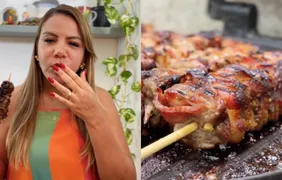 Aprenda a fazer o espetinho de carne no bacon da Mani Reggo