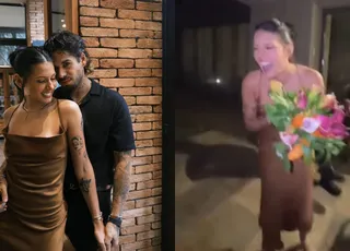 Ana Castela pega buquê em casamento e reação de Zé Felipe surpreende
