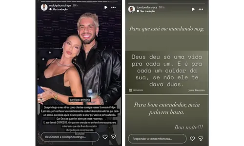 
				
					Amigos de Virginia se pronunciam após fim do casamento com Zé Felipe
				
				