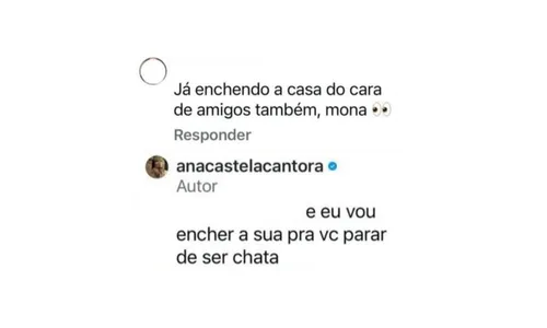 
					Ana Castela rebate internauta após acusação sobre Zé Felipe: 'Chata'
				
				