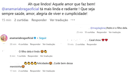 
				
					Ana Maria Braga posa com filho e web confunde com marido: 'Casal show'
				
				
