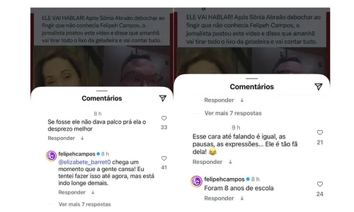 
					Felipeh Campos alfineta Sonia Abrão após polêmica: ‘Anos de escola’
				
				