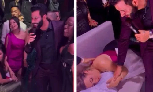 
					Gusttavo Lima tenta acordar convidada em festa de Éder Militão; VÍDEO
				
				