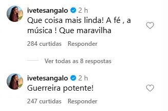 
					Ivete Sangalo se emociona ao assistir vídeo de fã curada do câncer
				
				