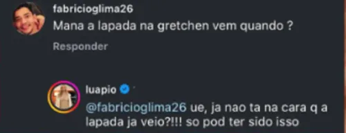 
					Luana Piovani rebate crítica de Gretchen: 'Na cara'
				
				