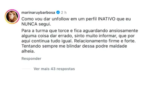 
					Marina Ruy Barbosa ameaça processar jornalista após ataques: 'Sonsa'
				
				