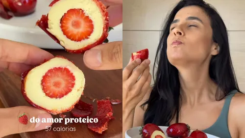 
					'Morango do Amor Proteico': aprenda fazer versão fit da receita
				
				