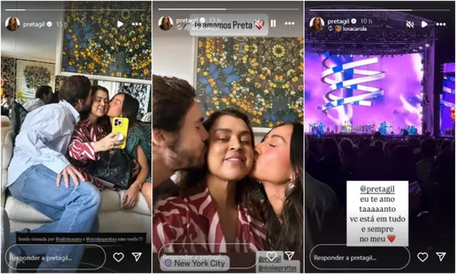 
				
					Preta Gil é 'mimada' por Sabrina Sato e Nicolas Prattes em visita
				
				