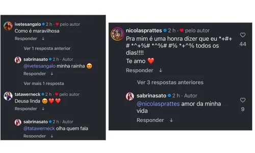 
					Sabrina Sato exibe momento íntimo com Nicolas Prattes e Ivete responde
				
				