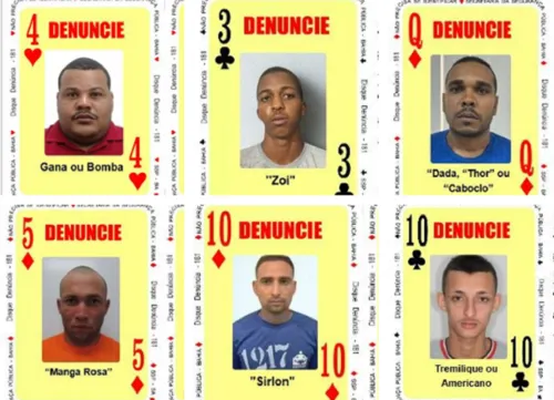 
				
					Seis suspeitos são inseridos no Baralho do Crime da Segurança Pública
				
				