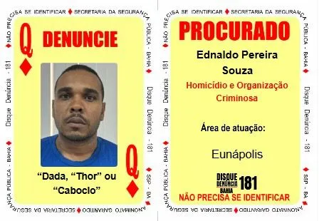 
				
					Seis suspeitos são inseridos no Baralho do Crime da Segurança Pública
				
				