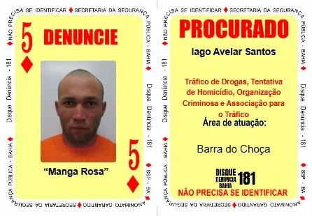 
				
					Seis suspeitos são inseridos no Baralho do Crime da Segurança Pública
				
				