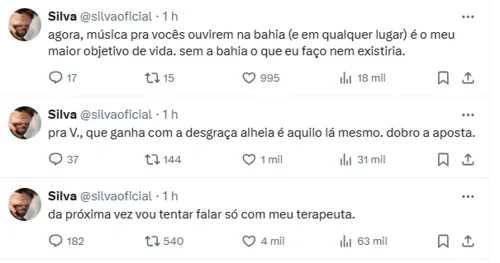 
					Silva se pronuncia após xingar Virginia e Luísa Sonza e faz provocação
				
				