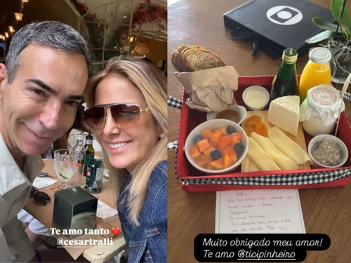 
					Tici Pinheiro faz surpresa para César Tralli em dia de estreia no 'JN'
				
				