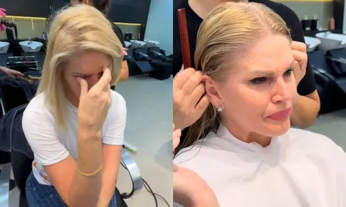 
					Val Marchiori chora ao cortar cabelo em meio a luta contra o câncer
				
				