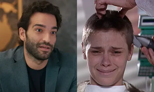 
					Vale Tudo: Afonso raspa o cabelo e recria cena de 'Laços de Família'
				
				